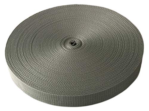 Schnoschi Gurtband Polypropylen 10 Meter lang – viele Verschiedene Breiten und Farben 10mm 15mm 20mm 25mm 30mm 40mm 50 mm (grau, 40 mm) von Schnoschi