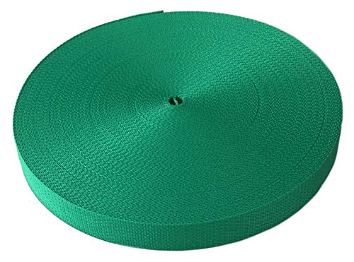 Schnoschi Gurtband Polypropylen 10 Meter lang – viele Verschiedene Breiten und Farben 10mm 15mm 20mm 25mm 30mm 40mm 50 mm (grün, 30 mm) von Schnoschi