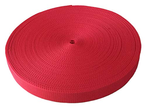 Schnoschi Gurtband Polypropylen 10 Meter lang – viele Verschiedene Breiten und Farben 10mm 15mm 20mm 25mm 30mm 40mm 50 mm (kirschrot, 50 mm) von Schnoschi