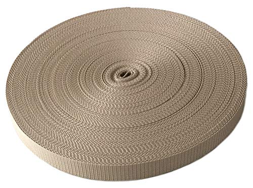 Schnoschi Gurtband Polypropylen 10 Meter lang – viele Verschiedene Breiten und Farben 10mm 15mm 20mm 25mm 30mm 40mm 50 mm (rehbraun, 25 mm) von Schnoschi