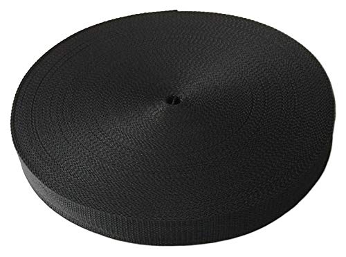 Schnoschi Gurtband Polypropylen 10 Meter lang – viele Verschiedene Breiten und Farben 10mm 15mm 20mm 25mm 30mm 40mm 50 mm (schwarz, 15 mm) von Schnoschi