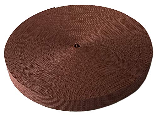 Schnoschi Gurtband Polypropylen 10 Meter lang – viele Verschiedene Breiten und Farben 10mm 15mm 20mm 25mm 30mm 40mm 50 mm (kastanienbraun, 15 mm) von Schnoschi
