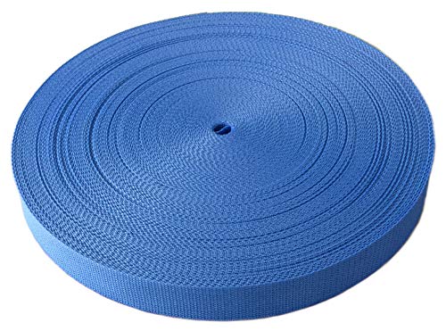 Schnoschi Gurtband Polypropylen 20 Meter lang – viele Verschiedene Breiten und Farben 10mm 15mm 20mm 25mm 30mm 40mm 50 mm (Mittelblau, 10 mm) von Schnoschi