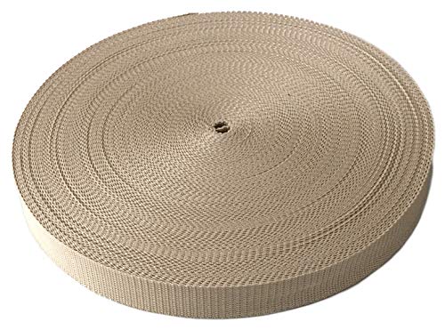Schnoschi Gurtband Polypropylen 50 Meter lang – viele Verschiedene Breiten und Farben 10mm 15mm 20mm 25mm 30mm 40mm 50 mm (beige, 10 mm) von Schnoschi