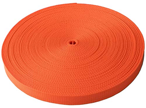 Schnoschi Gurtband Polypropylen 50 Meter lang – viele Verschiedene Breiten und Farben 10mm 15mm 20mm 25mm 30mm 40mm 50 mm (orange, 40 mm) von Schnoschi