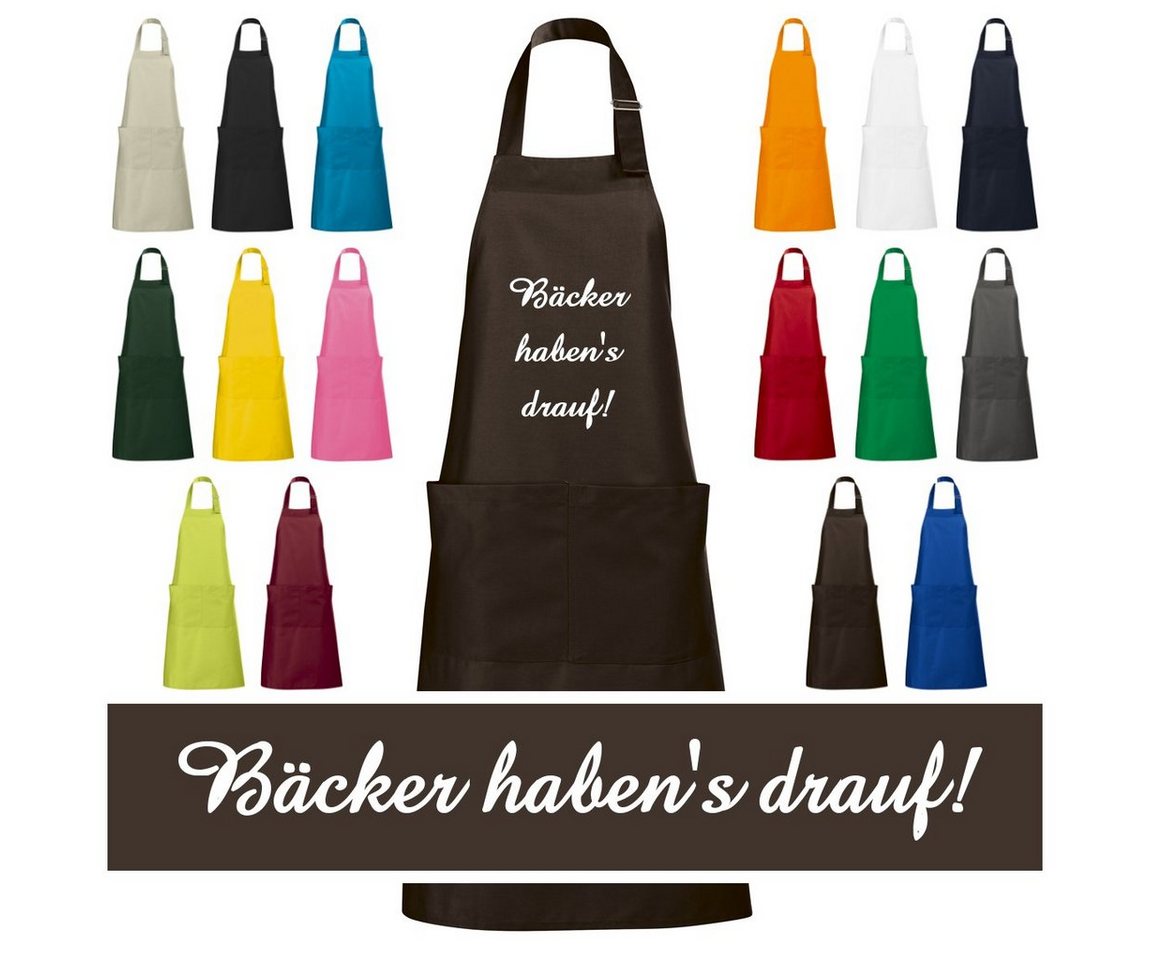 Schnoschi Kochschürze Hochwertige Küchenschürze mit Bäcker haben`s drauf! bestickt, Stickerei mit Bäcker haben`s drauf! von Schnoschi