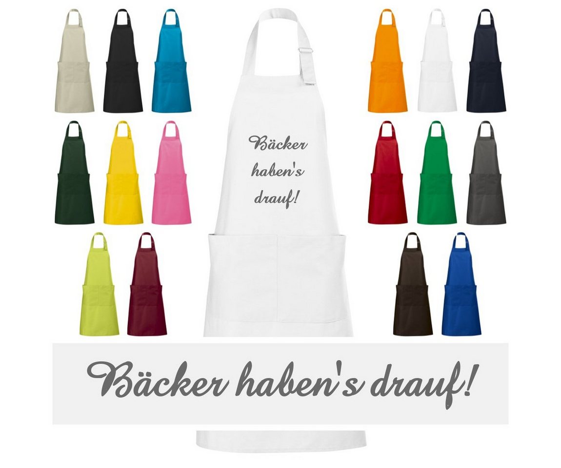 Schnoschi Kochschürze Hochwertige Küchenschürze mit Bäcker haben`s drauf! bestickt, Stickerei mit Bäcker haben`s drauf! von Schnoschi