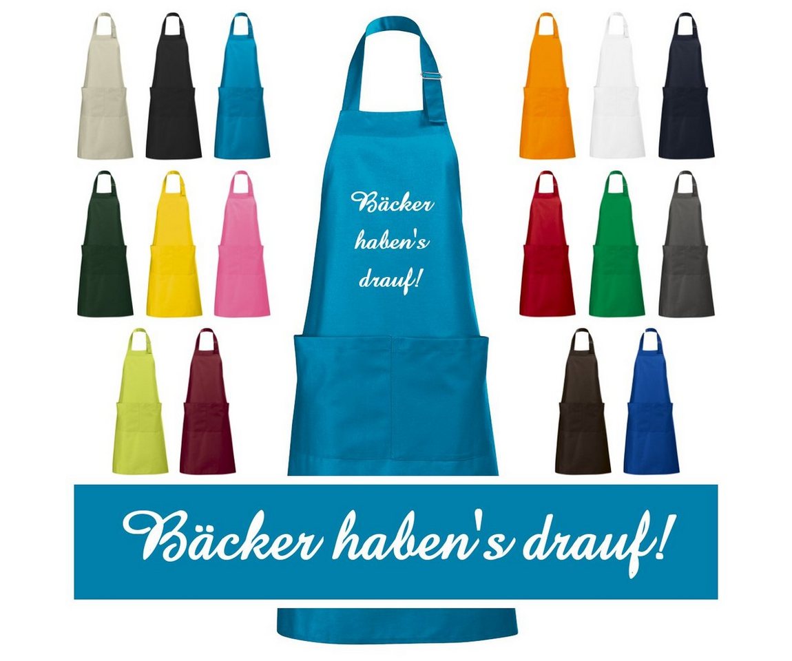 Schnoschi Kochschürze Hochwertige Küchenschürze mit Bäcker haben`s drauf! bestickt, Stickerei mit Bäcker haben`s drauf! von Schnoschi