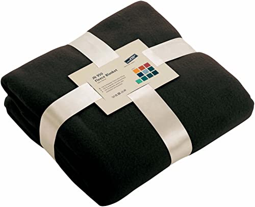 Schnoschi Schwarze Fleece Kuscheldecke mit Namen Bestickt 170 x 130 cm Sofadecke Fleecedecke warme Decke von Schnoschi