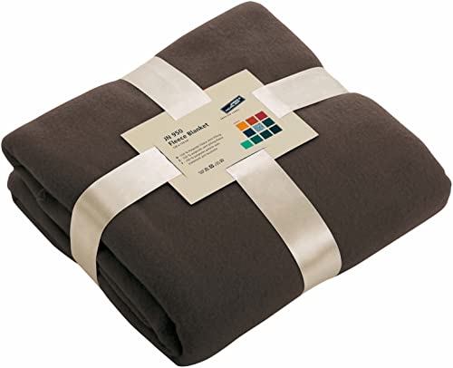 Schnoschi dunkelbraune Fleece Kuscheldecke mit Namen Bestickt 170 x 130 cm Sofadecke Fleecedecke warme Decke von Schnoschi