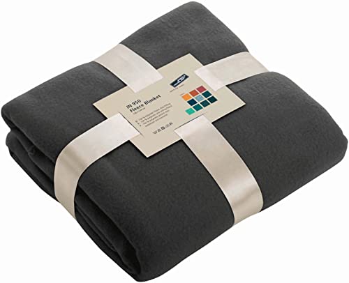 Schnoschi dunkelgraue Fleece Kuscheldecke mit Namen Bestickt 170 x 130 cm Sofadecke Fleecedecke warme Decke von Schnoschi