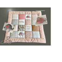 Krabbeldecke Mit Namen, Babydecke, Hailey Patchworkdecke, Personalisiert von SchnuckelGyde
