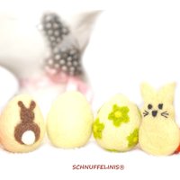 Ostern Filzeier Zum Aufhängen, Eier, Osterstrauch Dekoration Mit Haustieren, Kinder Osternest, Osterdeko Basteln von Schnuffelinis