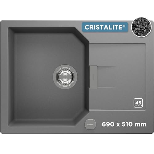 SCHOCK Küchenspüle Manhattan D-100S in Croma I Granitspüle mit Abtropffläche I Einbauspüle für 45 cm Unterschrank I kratzfeste Cristalite Spüle I pflegeleichte Design Spüle mit Excenterbedienung SCHOCK Küchenspüle Manhattan D-100S in Croma I Granitspüle mit Abtropffläche I Einbauspüle für 45 cm Unterschrank I kratzfeste Cristalite Spüle I pflegeleichte Design Spüle mit Excenterbedienung von Schock