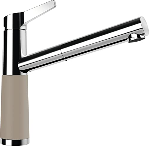 SCHOCK Küchenarmatur SC-510 Twilight – braune CRISTADUR Niederdruck Armatur mit ausziehbarer Schlauchbrause und Standard Norm-Anschlüssen von Schock