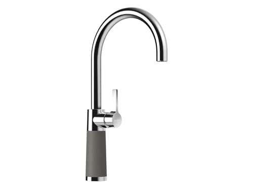 SCHOCK Küchenarmatur SC-520 Asphalt – Hochdruck Armatur CRISTALITE mit Festauslauf und Standard Norm-Anschlüssen von Schock