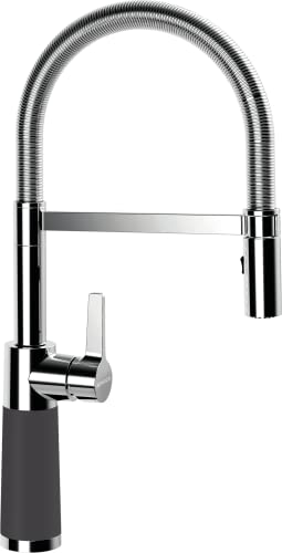SCHOCK Küchenarmatur SC-550 Dusk – graue hochdruck Armatur CRISTADUR mit Festauslauf und Standard Norm-Anschlüssen von Schock