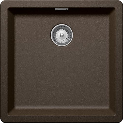 SCHOCK | Küchenspüle Galaxy 1 mit Haken unter dem Spülbecken inklusive, Material ®Cristadur, Bronze, 430 x 430 mm von Schock