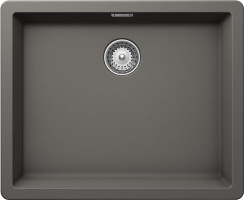 SCHOCK | Küchenspüle Galaxy 1 mit Haken unter dem Spülbecken inklusive, Material ®Cristadur, Silverstone, 530 x 430 mm von Schock