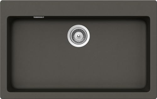 SCHOCK | Küchenspüle Primus 1 Becken XL mit Tisch Armatur, Material Cristalite®, Asphalt, 790 x 500 mm von Schock