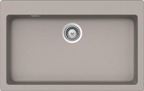 SCHOCK | Küchenspüle Primus 1 Becken XL mit Tisch Armatur, Material Cristalite®, taubengrau, 790 x 500 mm von Schock