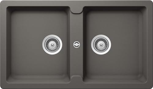 SCHOCK | Küchenspüle Signus 2 gleiche Becken, Material Cristadur®, Silverstone, 860 x 500 mm von Schock