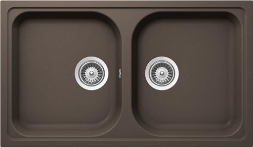SCHOCK | Küchenspüle Lithos N200 2 Becken, Material Cristalite®, Mokka, 860 x 500 mm von Schock