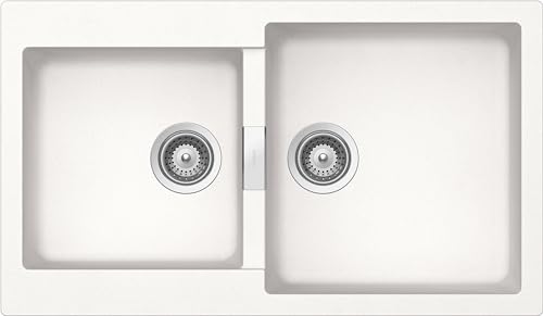 SCHOCK | Primus Küchenspüle mit 2 Becken, Material Cristalite®, Farbe New Alumina, 860 x 500 mm von Schock