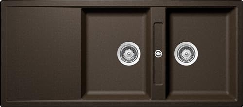 SCHOCK | Signus Küchenspüle mit 2 gleichen Becken, wendbare Becken, Material Cristadur®, Bronze, 1160 x 510 mm von Schock