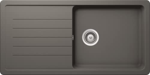 SCHOCK hochwertige Küchenspüle 100 x 50 cm Toledo D-100L Silverstone – grau CRISTADUR Spüle mit Abtropffläche ab 60 cm Unterschrank-Breite von Schock