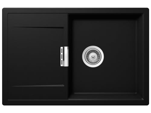 SCHOCK hochwertige Küchenspüle 76,5 x 51 cm Mono D-100 Puro - CRISTADUR schwarze Spüle mit Abtropffläche ab 50 cm Unterschrank-Breite SCHOCK hochwertige Küchenspüle 76,5 x 51 cm Mono D-100 Puro - CRISTADUR schwarze Spüle mit Abtropffläche ab 50 cm Unterschrank-Breite von Schock