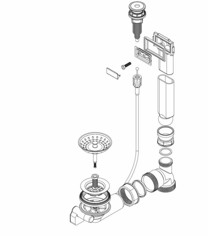 Schock Einbauspüle Schock Ablaufgarnitur, Korbventil, Excenterbedienung von Schock