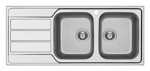 Schock Master D200 DX Einbauspüle rechteckig, Edelstahl, 2 Brüste, rechteckig von Schock