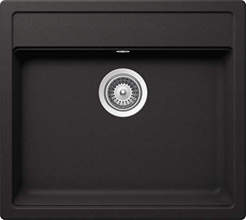 SCHOCK Küchenspüle 49 x 51 cm Nemo N-100S Nero - CRISTALITE schwarze Granitspüle ab 50 cm Unterschrank-Breite von Schock