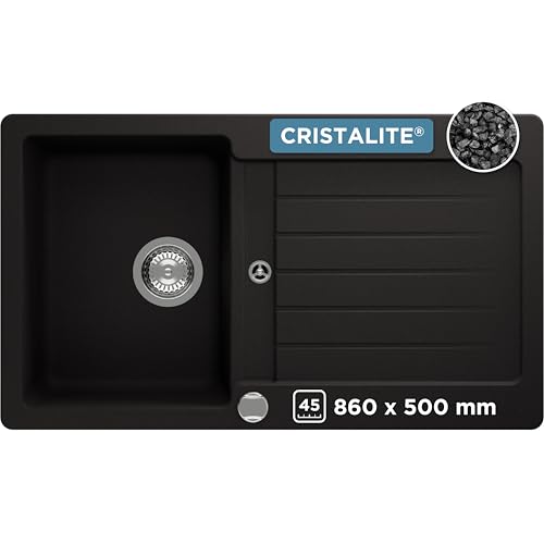 SCHOCK Küchenspüle Typos D-100 in Onyx I Granitspüle für 45 cm Unterschrank I robustes, pflegeleichtes Cristalite I geräumiges Becken mit Abtropffläche I Design-Spüle mit Excenterbedienung SCHOCK Küchenspüle Typos D-100 in Onyx I Granitspüle für 45 cm Unterschrank I robustes, pflegeleichtes Cristalite I geräumiges Becken mit Abtropffläche I Design-Spüle mit Excenterbedienung von Schock