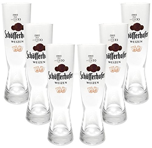 Schöfferhofer Weizen Bierglas Glas Gläser-Set - 6x Biergläser 0,5l geeicht von Schöfferhofer