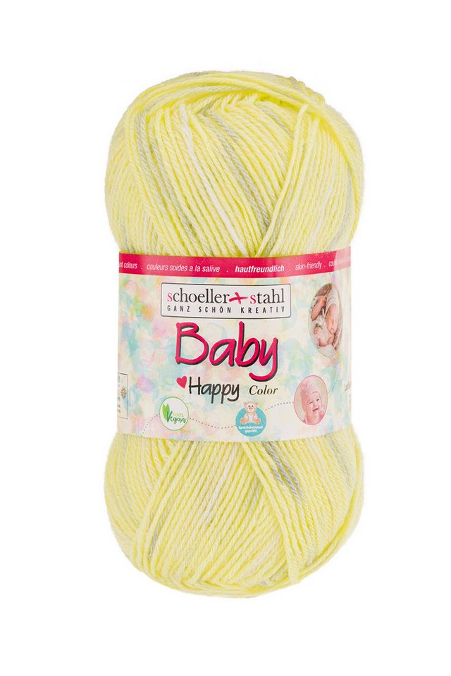 Schoeller + Stahl Baby Happy Color Häkelwolle, 185 m, wunderbar weiches, pflegeleichtes Garn mit fröhlichen Farbakzenten von Schoeller + Stahl
