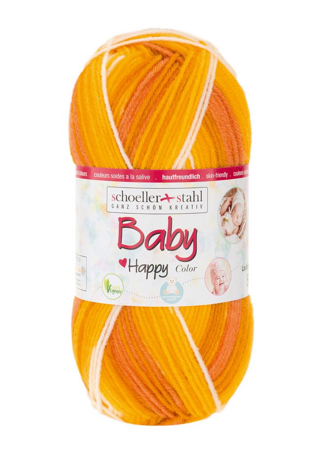 Schoeller + Stahl Baby Happy Color Häkelwolle, 185 m, wunderbar weiches, pflegeleichtes Garn mit fröhlichen Farbakzenten von Schoeller + Stahl