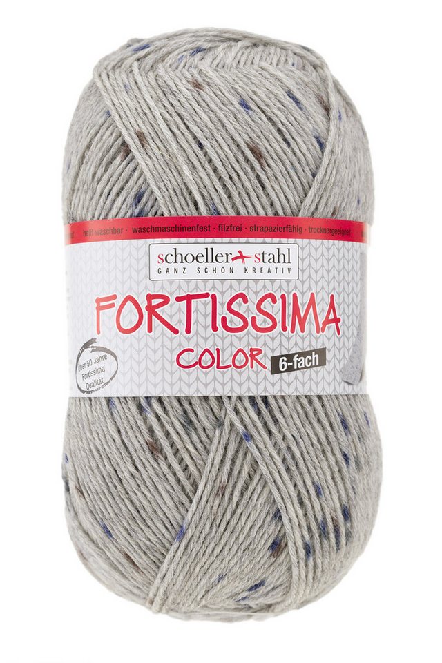 Schoeller + Stahl Fortissima 6-fach Tweed-Effekt Häkelwolle, 410 m, pflegeleicht, formstabil und hoher Tragekomfort von Schoeller + Stahl