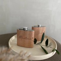 Flachmann Mit Wunschgravur - Holz von SchoenManufaktur