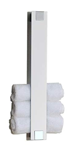 Gästetuchhalter, Handtuchhalter für Gästetücher, Wandhalter, weißes Glas + Chrom - Made in Germany - von Schönbeck Design