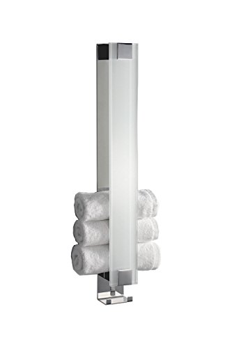 Gästetuchhalter mit Haken, Handtuchhalter für Gästetücher, Wandhalter, Glas weiss+Chrom - Made in Germany - von Schönbeck Design