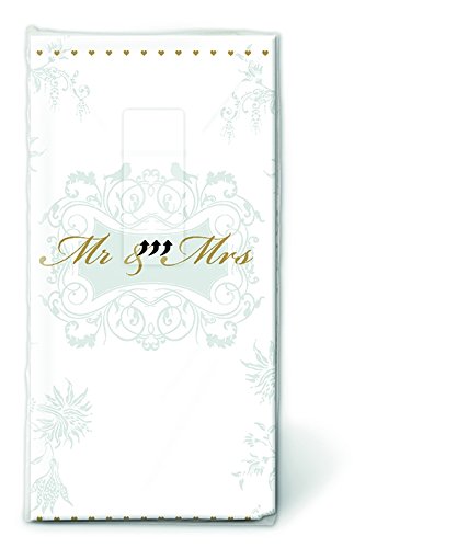 PAPER+DESIGN Motiv Taschentuch FSCMix Mr. Mrs. gold von Schöne Serviette