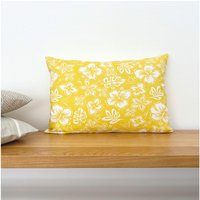 Kissenbezug Hibiscus Zitronengelb Gelb Skandinavisch Geometrisch Grafisch Landhaus Kissenhülle Blumen Sofakissen Dekokissen Frühling Sommer von SchoeneKissen