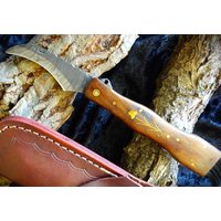 Pilzmesser Schwammerlmesser Damaszener Stahl Handgemachtes Mit Holzgriff Und Einlegearbeit in Form Einer Blume Tasche | Rp1D von SchoeneMesser