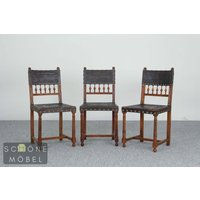 Gründerzeit Stühle Antik Stil Leder Stuhl Chair Essstuhl Vintage Esszimmerstuhl von SchoeneMoebelBerlin