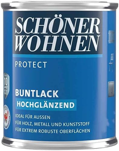 Schöner Wohnen Profidur Buntlack, Altweiß 0096 / hochglänzend / 750 ml/aromatenfrei/für außen u. innen/für Holz, Metall u. Kunststoff von Schöner Wohnen