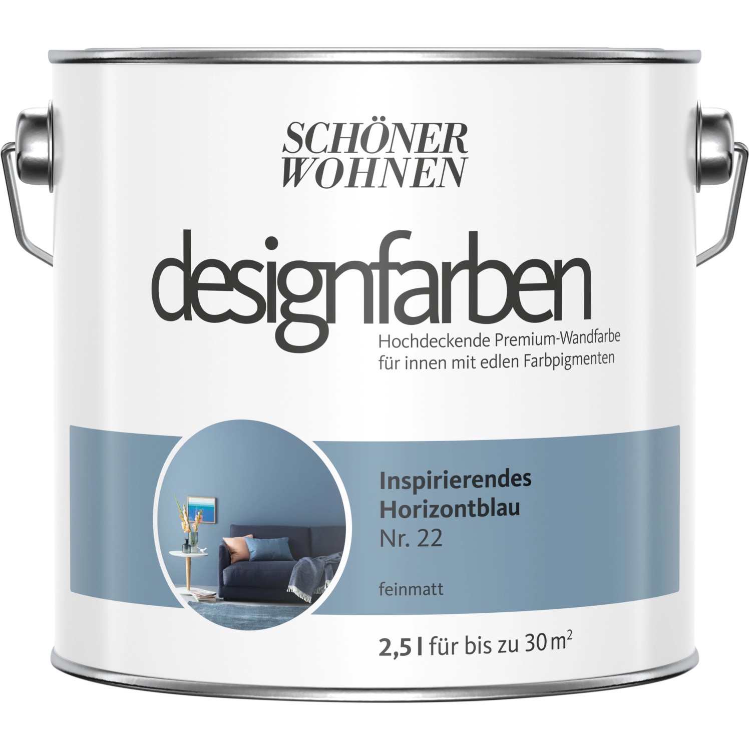 Schöner Wohnen Designfarben Inspirierendes Horizontblau matt 2,5 l von SCHÖNER WOHNEN-Farbe