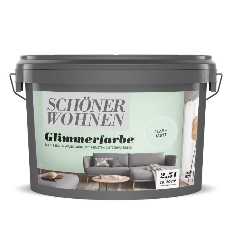 Schöner Wohnen Farbe Glimmerfarbe 'Flash Mint' minzgrün matt 2,5 l von Schöner Wohnen Farbe