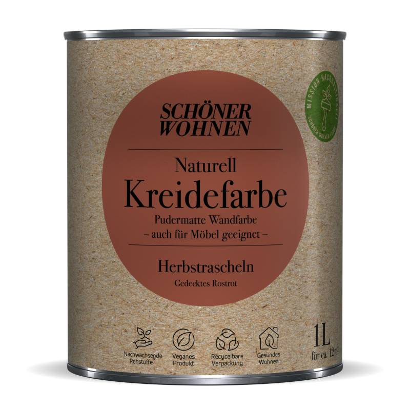 Schöner Wohnen Farbe Naturell Kreidefarbe 'Herbstrascheln' rostrot matt 1 l Schöner Wohnen Farbe Naturell Kreidefarbe 'Herbstrascheln' rostrot matt 1 l von Schöner Wohnen Farbe